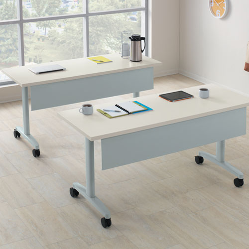HON Huddle mobile rectangle training table with modesty panel