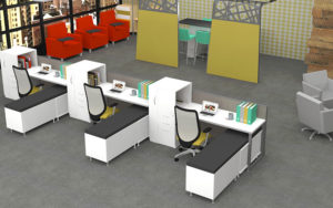 Remanufactured furniture cubicle configurations for Kentwood Office Furniture in Grand Rapids, Detroit, Chicago, Indianapolis, Lansing, and Battle Creek