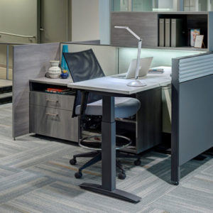 Trendway Capture workstation with height-adjustable surface