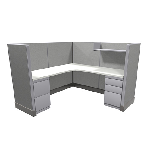 6x6-53H-L-Shape-6-28-16 Remanufactured cubicle configuration from Kentwood Office Furniture