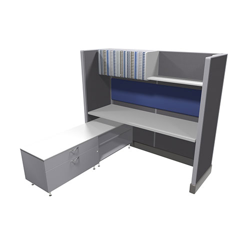 6x6-67-H-Benching-6-28-16 Remanufactured cubicle configuration from Kentwood Office Furniture