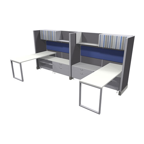 6x6-67-H-Dual-Benching-6-28-16 Remanufactured cubicle configuration from Kentwood Office Furniture