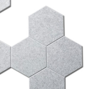 Turf Hive grey, pentagon shape acoustical wall tiles