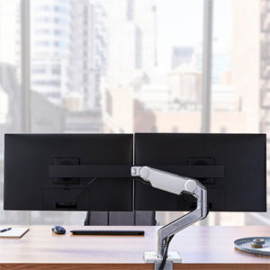 Humanscale M8.1 monitor arm with dual screens