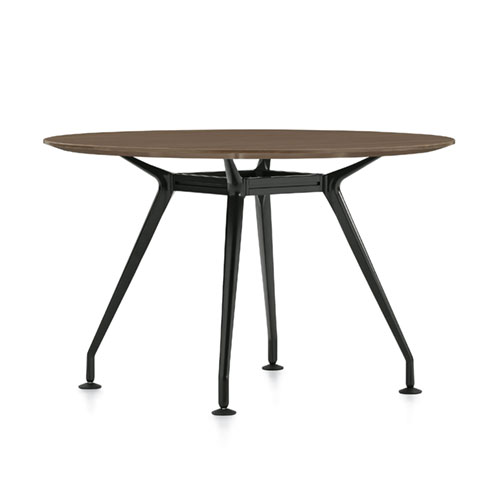 Global Kadin modern circle floating top table with solid aluminum leg