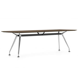 Global Kadin modern rectangle floating top table with solid aluminum leg