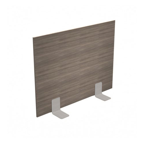 Kentwood Office Furniture gallery panel in woodgrain with silver base